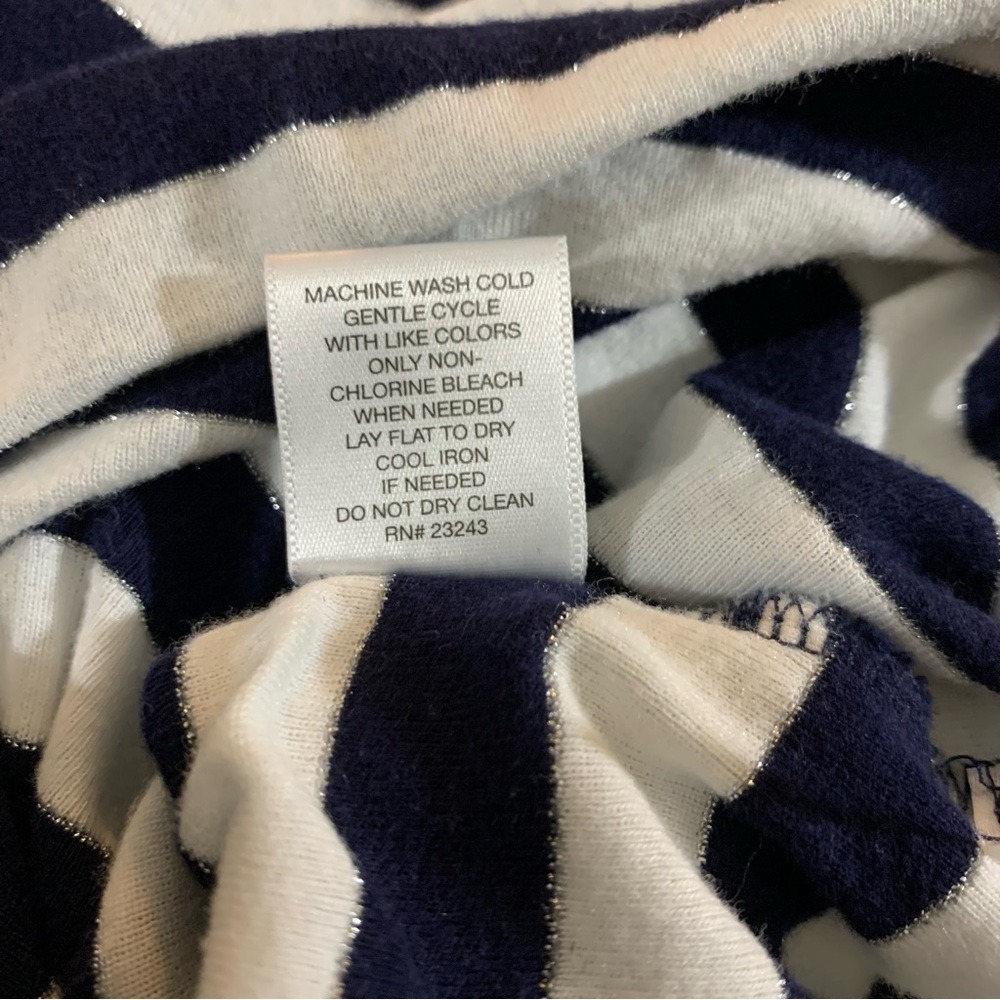 New York & Company Navy and White Striped Top - Picture 8 of 10